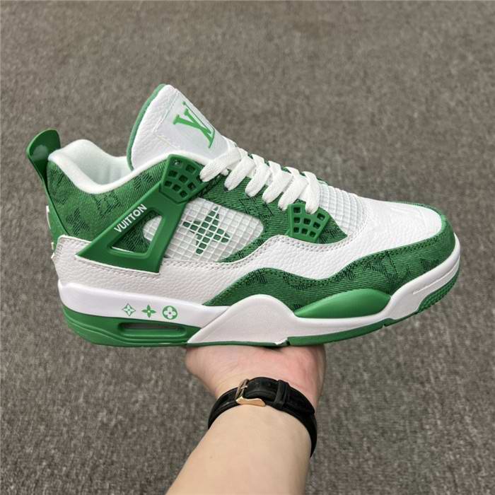 Men's Running weapon Air Jordan 4  White/Green Shoes 0146