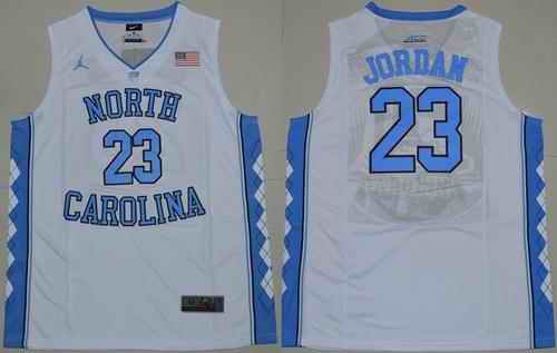 North Carolina #23 Michael Jordan White Stitched NCAA Jersey