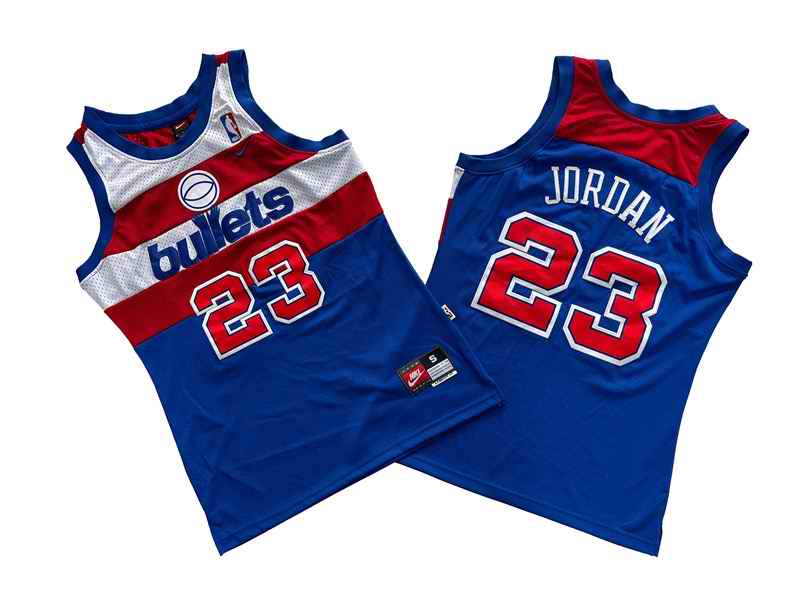 Men's Washington Wizards #23 Michael Jordan Blue/Red  Throwback Stitched Jersey