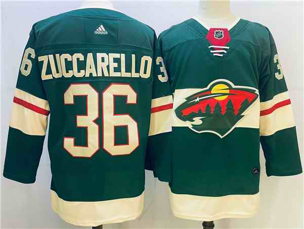 Men's Minnesota Wild #36 Mats Zuccarello Green Stitched Jersey