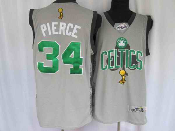 Celtics #34 Paul Pierce Stitched Grey 2010 Finals Commemorative NBA Jersey