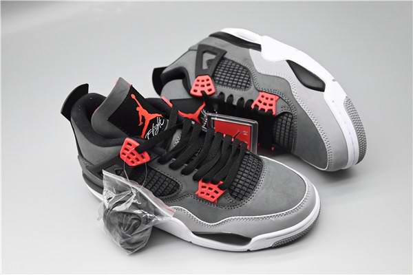 Women's Running weapon High Quality Air Jordan 4 Grey Shoes 048