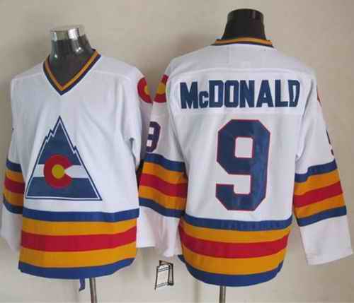 Avalanche #9 Lanny McDonald White CCM Throwback Stitched NHL Jersey