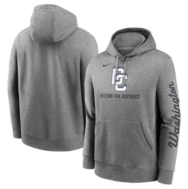 Men's Washington Nationals Heather Charcoal 2025 City Connect French Terry Club Pullover Hoodie