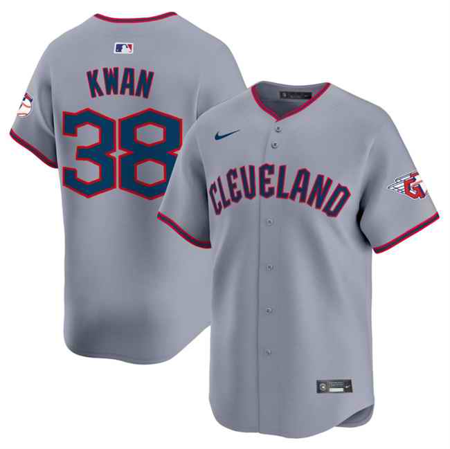 Men's Cleveland Guardians #38 Steven Kwan Grey 2025 Alternate Limited Stitched Baseball Jersey