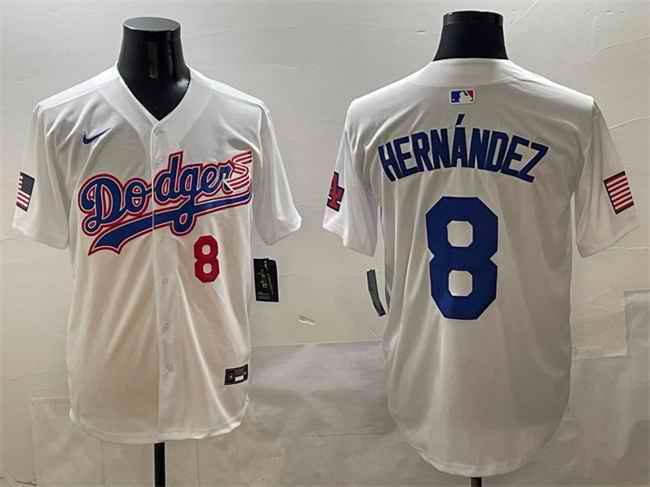Men's Los Angeles Dodgers #8 Enrique Hern