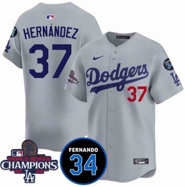 Men's Los Angeles Dodgers #37 Teoscar Hern