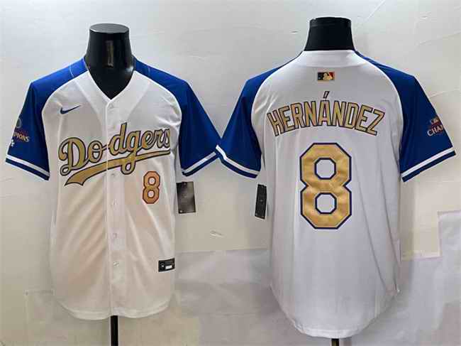 Men's Los Angeles Dodgers #8 Enrique Hern