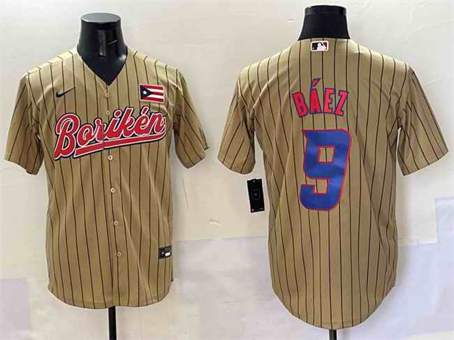 Men's Puerto Rico Baseball #9 Javier B