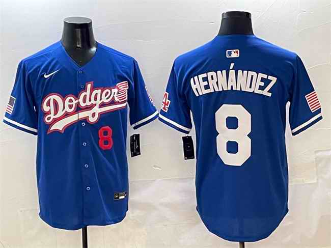 Men's Los Angeles Dodgers #8 Enrique Hern