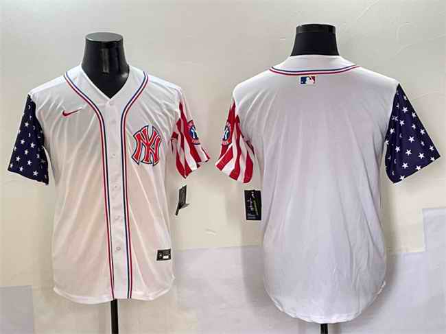 Men's New York Yankees Blank White American Style Limited Stitched Baseball Jersey