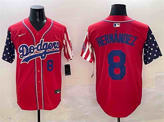 Men's Los Angeles Dodgers #8 Enrique Hern