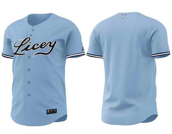 Men's Tigres del Licey Full Button Blue Stitched Baseball Jersey