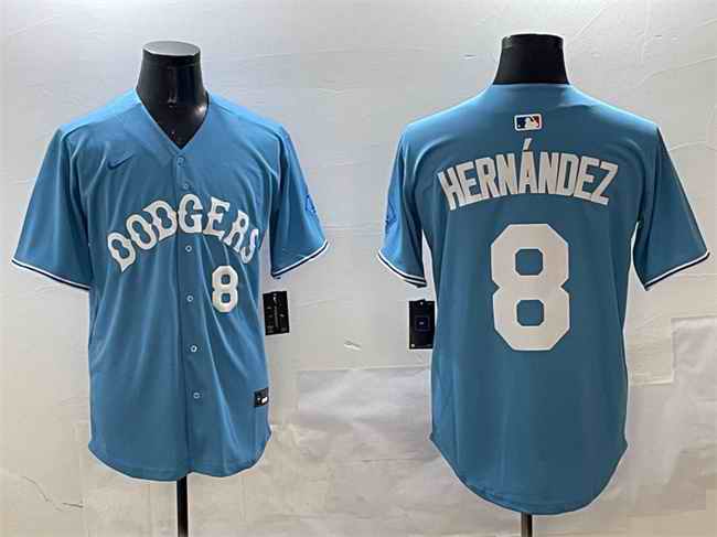 Men's Los Angeles Dodgers #8 Enrique Hern