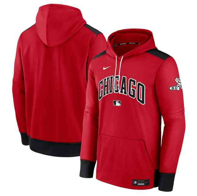 Men's Chicago White Sox Red/Black 2025 City Connect Performance Pullover Hoodie
