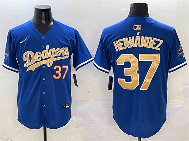 Men's Los Angeles Dodgers #37 Teoscar Hern