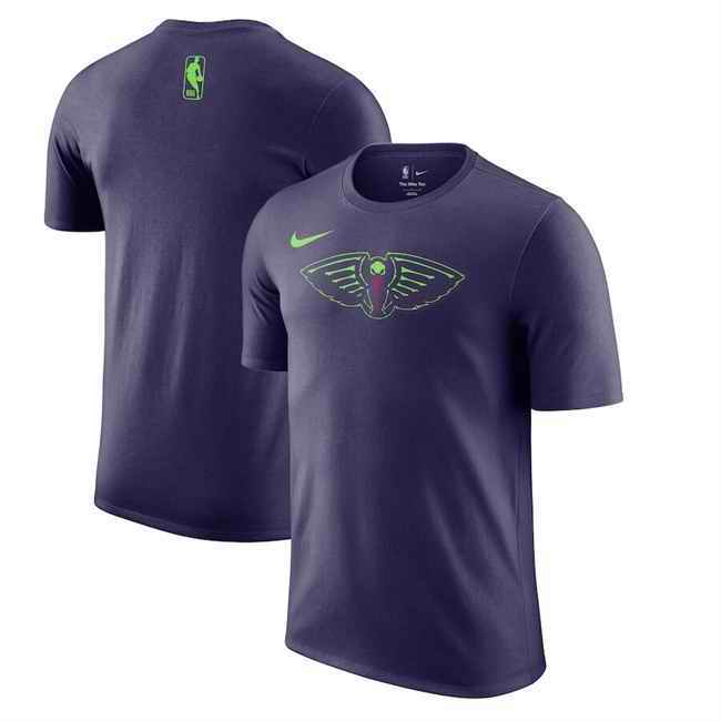 Men's New Orleans Pelicans Purple 2024/25 City Edition Essential Logo T-Shirt