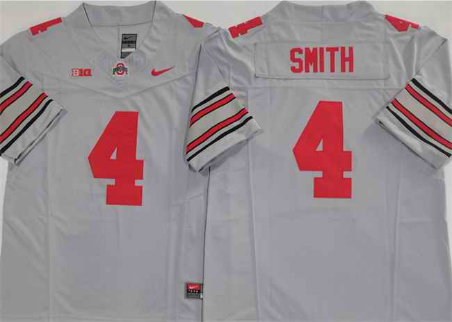 Men's Ohio State Buckeyes #4 Jeremiah Smith Grey 2025 F.U.S.E. Limited Stitched Jersey
