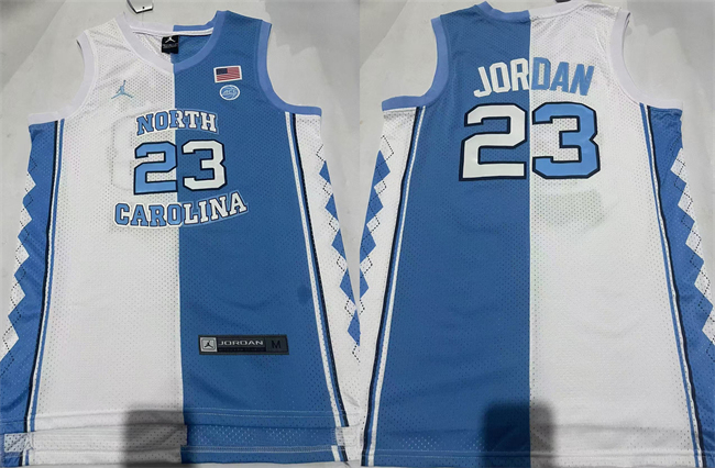 Men's North Carolina Tar Heels #23 Michael Jordan White/Blue Stitched Jersey