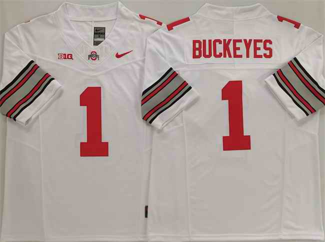 Men's Ohio State Buckeyes #1 Buckeyes White 2025 F.U.S.E. Limited Stitched Jersey