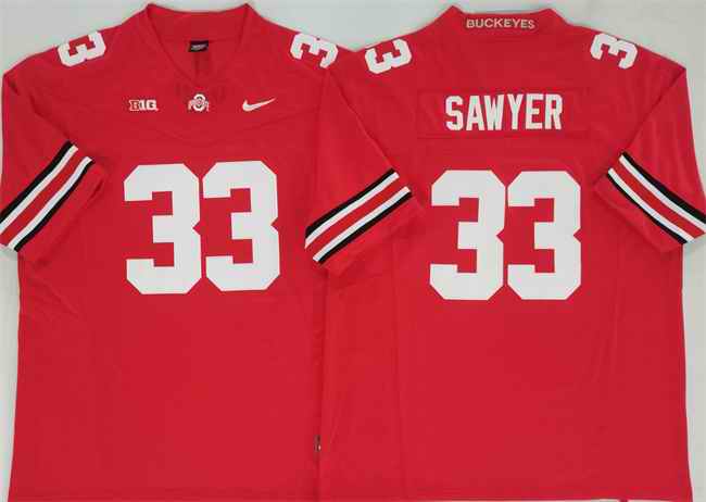 Men's Ohio State Buckeyes #33 Jack Sawyer Red 2025 F.U.S.E. Limited Stitched Jersey