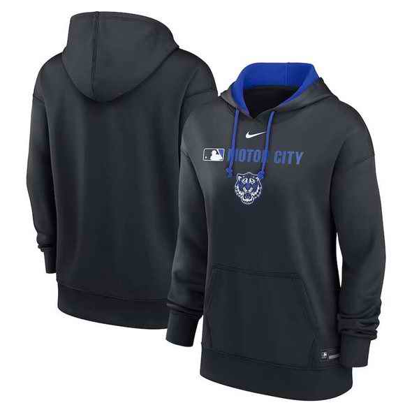 Women's Detroit Tigers Black City Connect Therma Pullover Hoodie