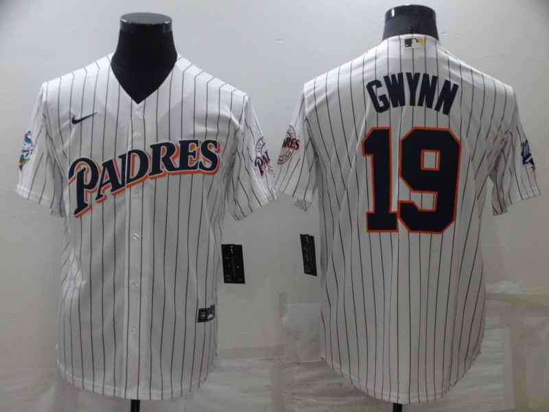 Women's San Diego Padres #19 Tony Gwynn White With Patch Cool Base Stitched Baseball Jersey(Run Small)