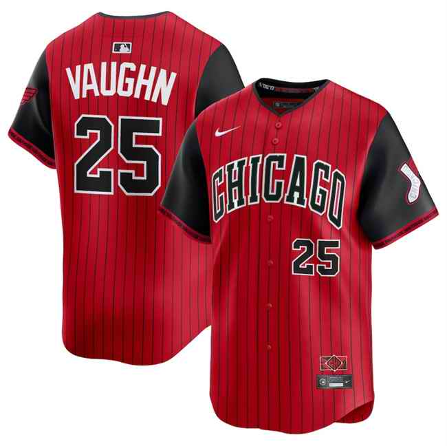 Youth Chicago White Sox #25 Andrew Vaughn Red/Black 2025 City Connect Limited Stitched Baseball Jersey