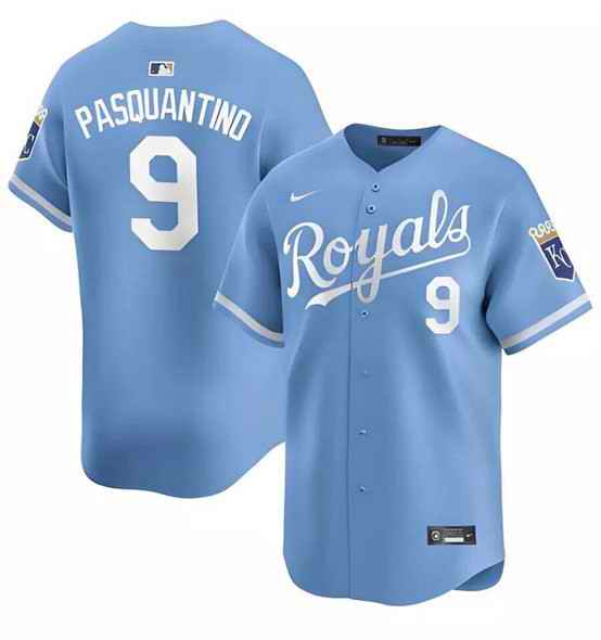 Youth Kansas City Royals #9 Vinnie Pasquantino Light Blue Alternate Limited Stitched Baseball Jersey