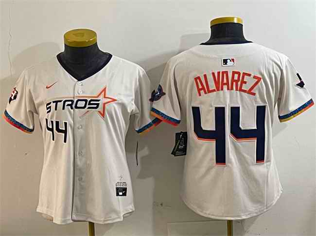 Youth Houston Astros #44 Yordan Alvarez Cream 2025 City Connect With Texas Patch Limited Stitched Baseball Jersey
