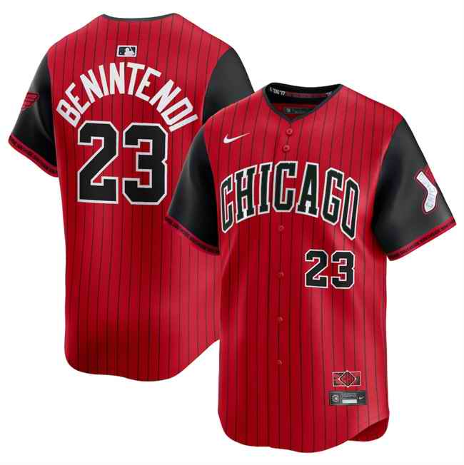 Youth Chicago White Sox #23 Andrew Benintendi Red/Black 2025 City Connect Limited Stitched Baseball Jersey