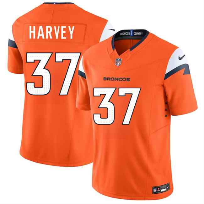 Youth Denver Broncos #37 RJ Harvey Orange 2025 Draft F.U.S.E. Vapor Limited Stitched Football Jersey