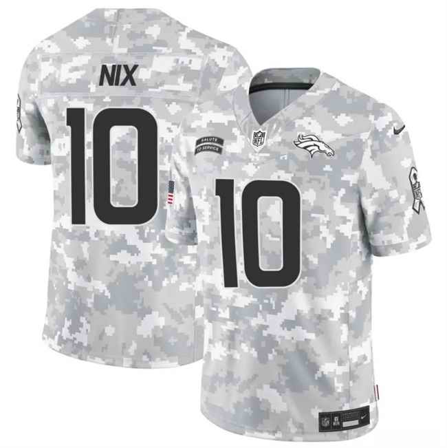 Youth Denver Broncos #10 Bo Nix 2024 F.U.S.E Arctic Camo Salute to Service Limited Stitched Football Jersey