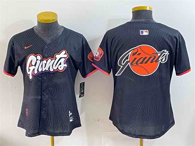 Youth San Francisco Giants Team Big Logo Anthracite 2025 City Connect Limited Stitched Baseball Jersey