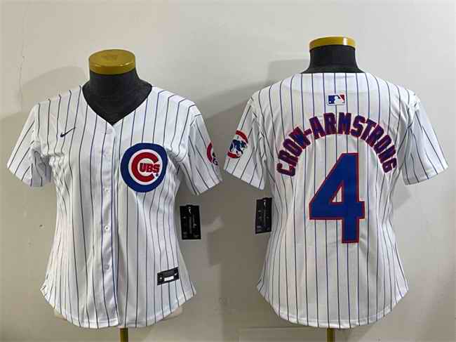 Youth Chicago Cubs #4 Pete Crow-Armstrong White Home Limited Stitched Baseball Jersey