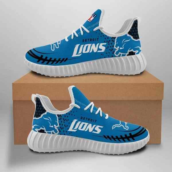 Women's Detroit Lions Mesh Knit Sneakers/Shoes 011