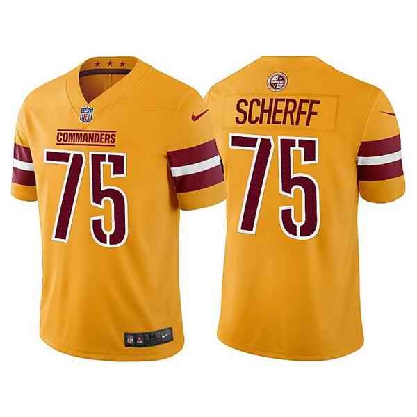 Men's Washington Commanders #75 Brandon Scherff Gold Vapor Untouchable Stitched Football Jersey