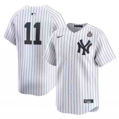 Men's New York Yankees #11 Anthony Volpe White 2024 World Series Home Limited Stitched Baseball Jersey