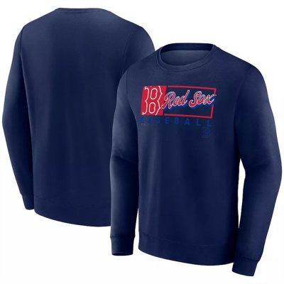 Men's Boston Red Sox Navy Focus Fleece Pullover Sweatshirt