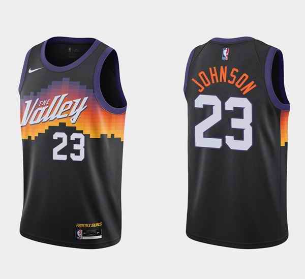 Men's Phoenix Suns #23 Cameron Johnson 2020 Black City Edition Stitched Jersey