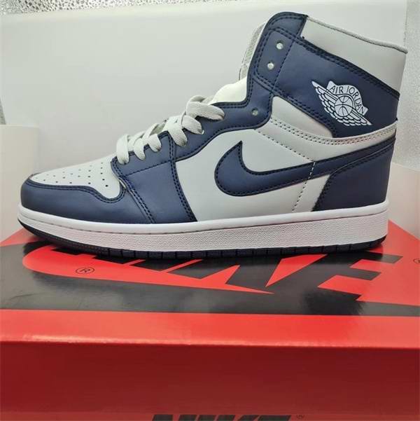 Men's Running Weapon Air Jordan 1 Navy/White Shoes 316