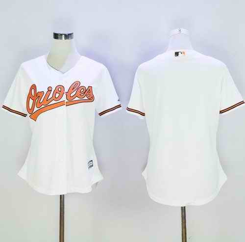 Orioles Blank White Women's Home Stitched MLB Jersey