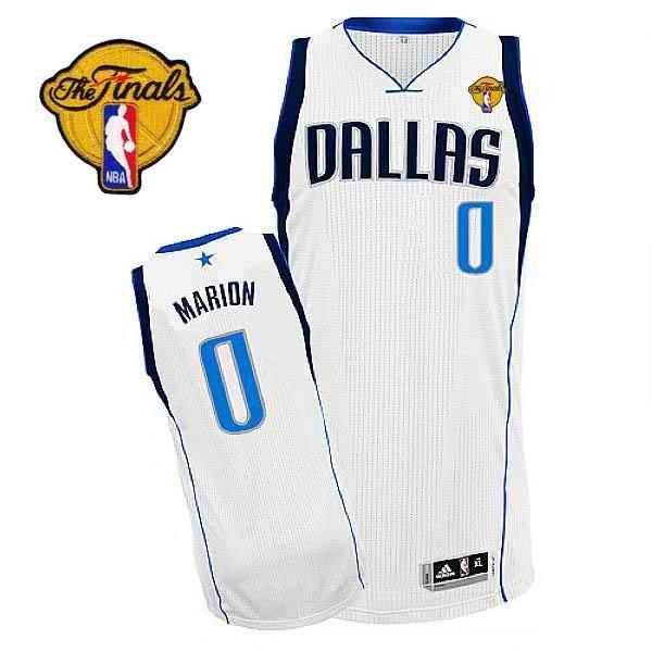 Mavericks 2011 Finals Patch #0 Shawn Marion Revolution 30 Whtie Stitched NBA Jersey