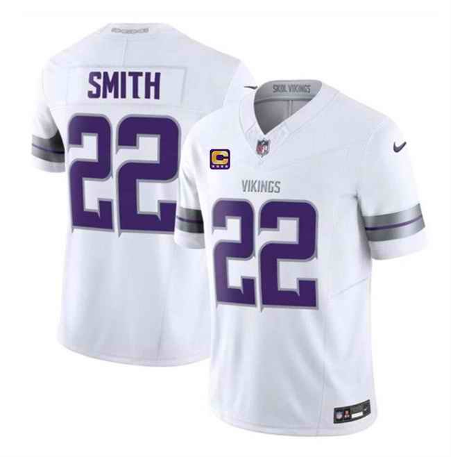 Men's Minnesota Vikings #22 Harrison Smith White 2024 F.U.S.E. With 4-Star C Patch Winter Warrior Limited Stitched Jersey