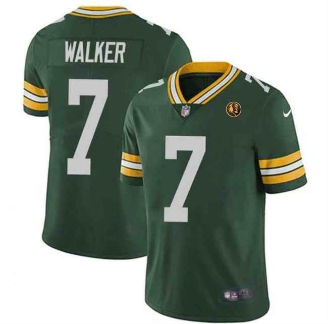 Men's Green Bay Packers #7 Quay Walker Green With John Madden Patch Vapor Limited Stitched Football Jersey