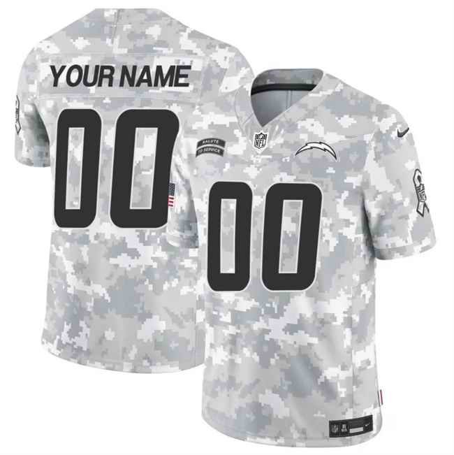 Men's Los Angeles Chargers Active Player Custom 2024 F.U.S.E Arctic Camo Salute to Service Limited Stitched Football Jersey