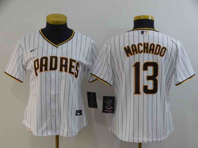 Women's San Diego Padres #13 Manny Machado Brown Cool Base Stitched MLB Jersey(Run Small)