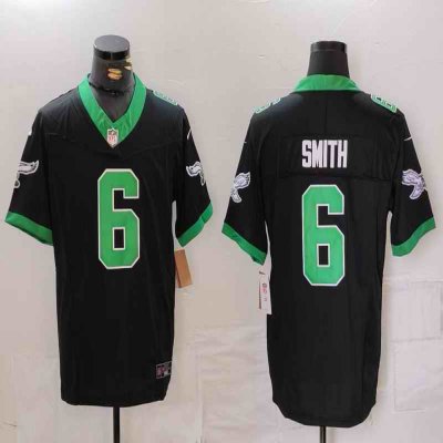 Men's Philadelphia Eagles #6 DeVonta Smith Black F.U.S.E. Vapor Untouchable Stitched Football Jersey