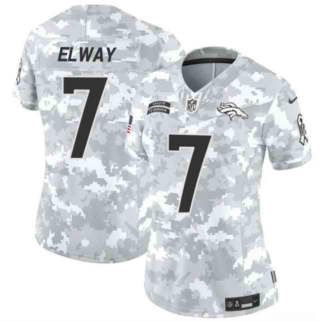 Women's Denver Broncos #7 John Elway 2024 F.U.S.E Arctic Camo Salute to Service Limited Stitched Jersey(Run Small)