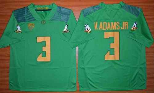 Ducks #3 Vernon Adams Jr. Green Stitched NCAA Jersey